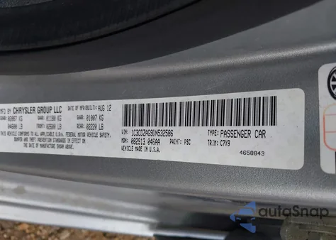 2013 Dodge Avenger Se V6 из США, поврежденный, VIN 1C3CDZAG9DN532586